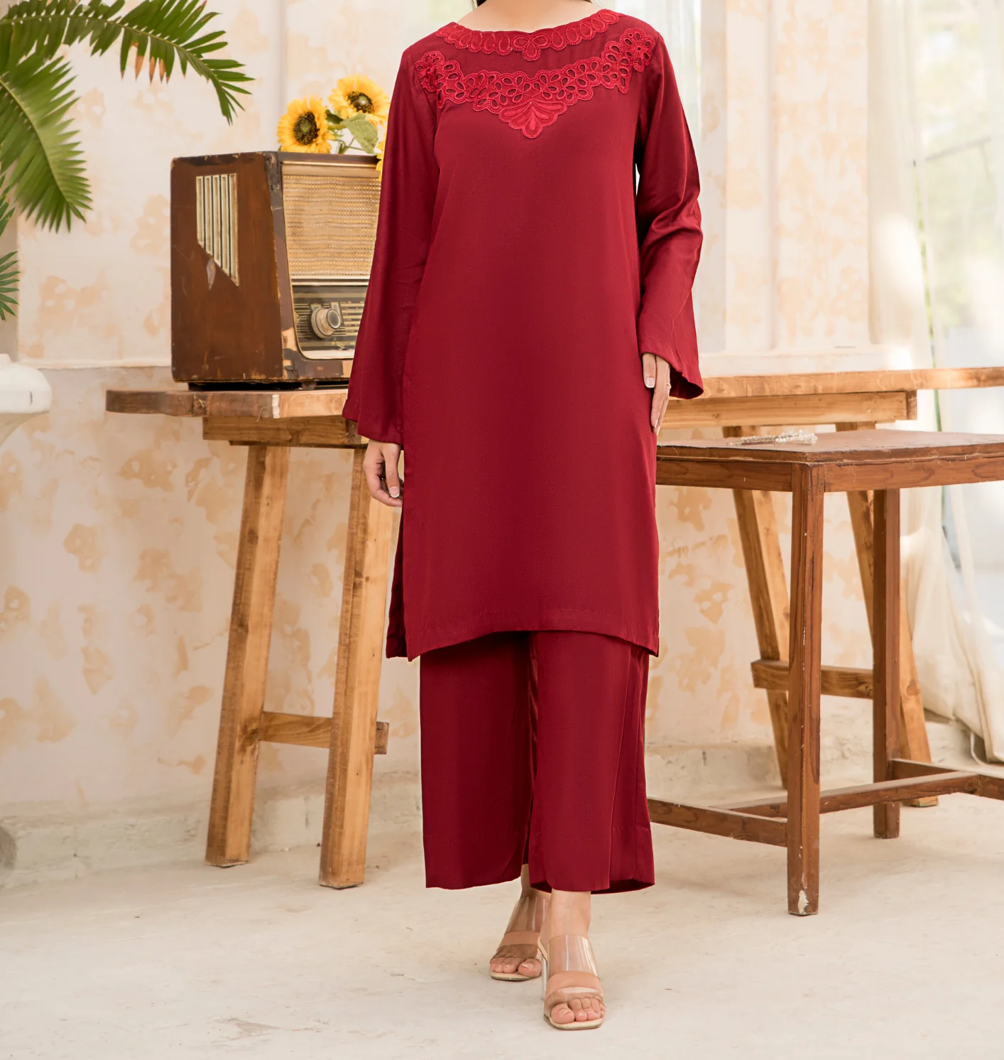 2pc Embroidered Deluxe Karandi W24-EMB-0018