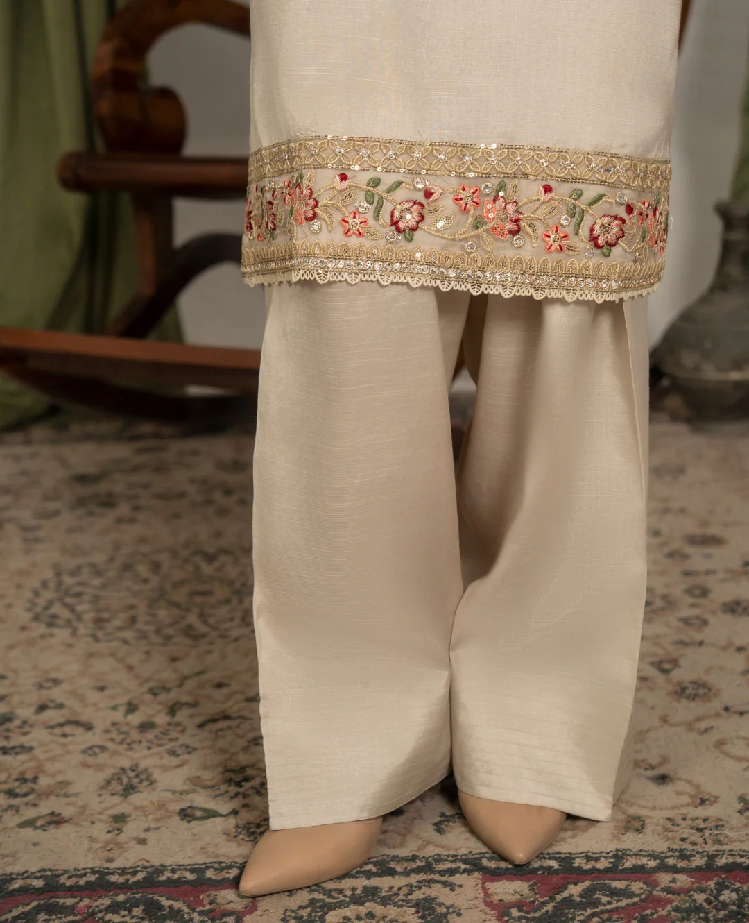 3Pc Embroidered Raw Silk FATAH-F25-0022