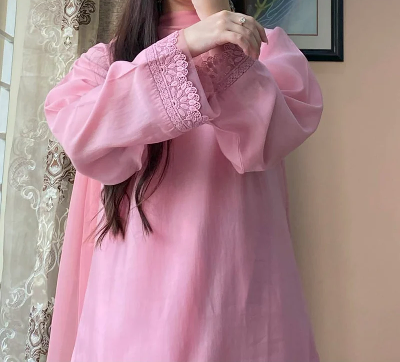 3 Piece - Georgette Dress with Farshi Shalwar