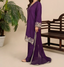 3-Piece Silk Viscose Suit with Chiffon Dupatta & Farshi Shalwar | BASANT-B25-0002