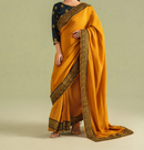 3Pc Super Silk Saree Mustard Gold | LUXE-L25-0007
