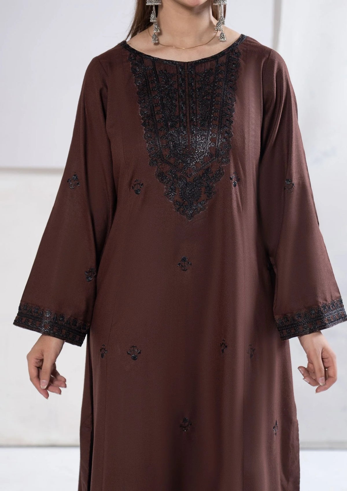3Pc Embroidered Alpine Marina Chocolate SAY-W26-0002