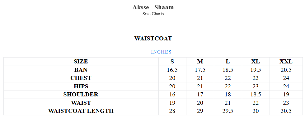 Size chart