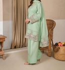 3Pc Embroidered Silk Viscose with Farshi Shalwar Mint JASHAN-J26-0005