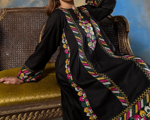 2Pc Embroidered Alpine Marina Black SAY-W26-0025