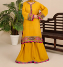 3-Piece Silk Viscose Suit with Chiffon Dupatta & Sharara | BASANT-B25-0005