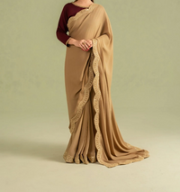 3Pc Georgette Saree Gold | LUXE-L25-0008