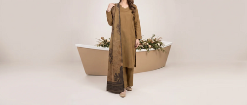 JULIAN 3pcs Stitched Velvet Leather Peach [D-5906]