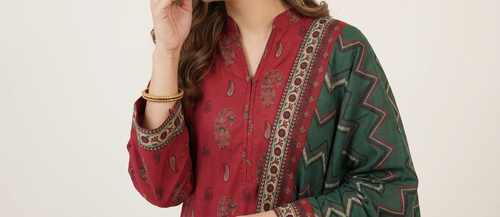 BAHAR 3pcs Stitched Printed Khaddar [D-6283]
