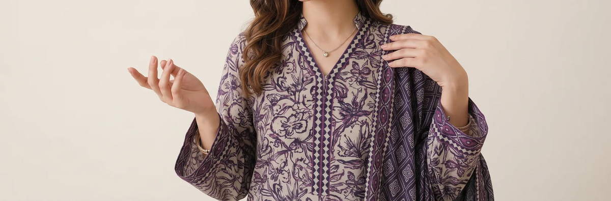 GHAZAL 3pcs Stitched Printed Khaddar [D-6282]