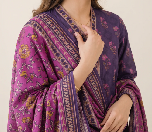 BAHAR 3pcs Stitched Printed Khaddar [D-6268]