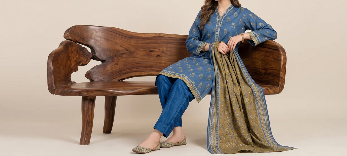 GHAZAL 3pcs Stitched Printed Khaddar [D-6271]