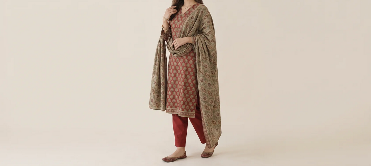 KIRAN 3pcs Stitched Printed Khaddar [D-6148]