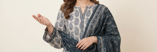 BAHAR 3pcs Stitched Printed Khaddar [D-6281]