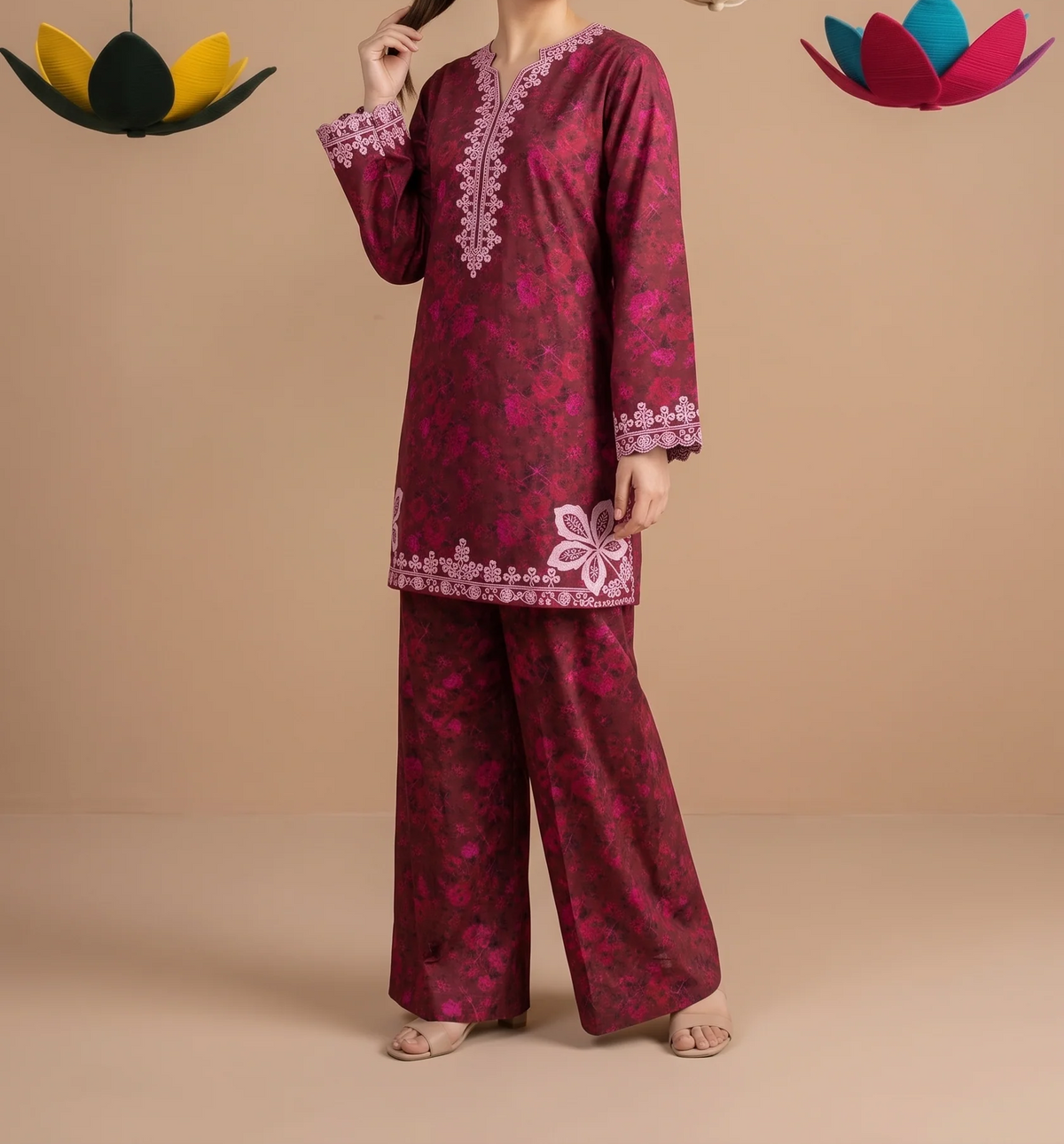 ASHA 2pcs Stitched Emb Staple [D-6232]