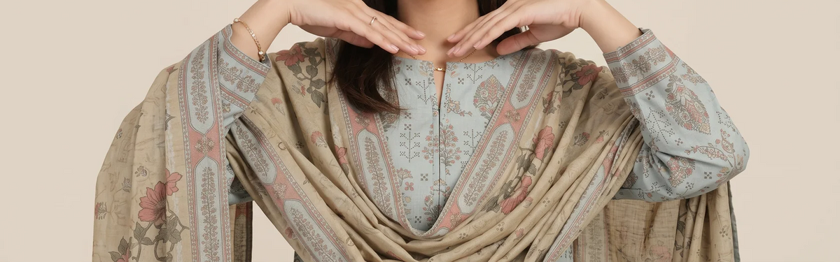GHAZAL 3pcs Stitched Printed Khaddar [D-6143]