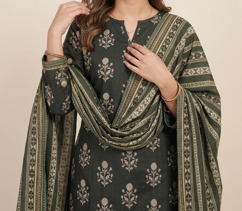 BAHAR 3pcs Stitched Printed Khaddar [D-6276]
