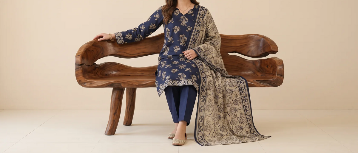KIRAN 3pcs Stitched Printed Khaddar [D-6147]