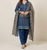 BAHAR 3pcs Stitched Printed Khaddar [D-6275]