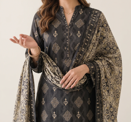 GHAZAL 3pcs Stitched Printed Khaddar [D-6274]