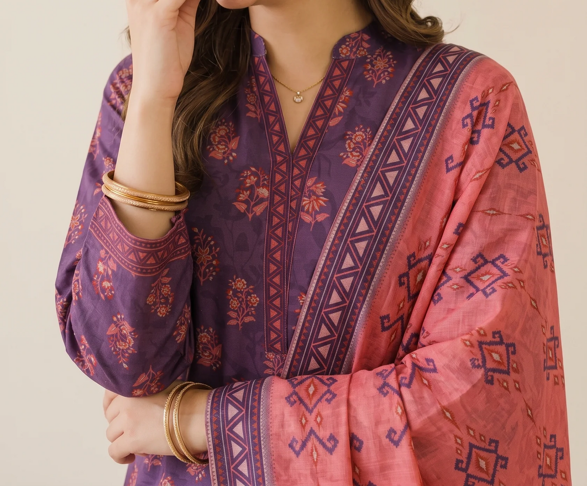 KIRAN 3pcs Stitched Printed Khaddar [D-6287]
