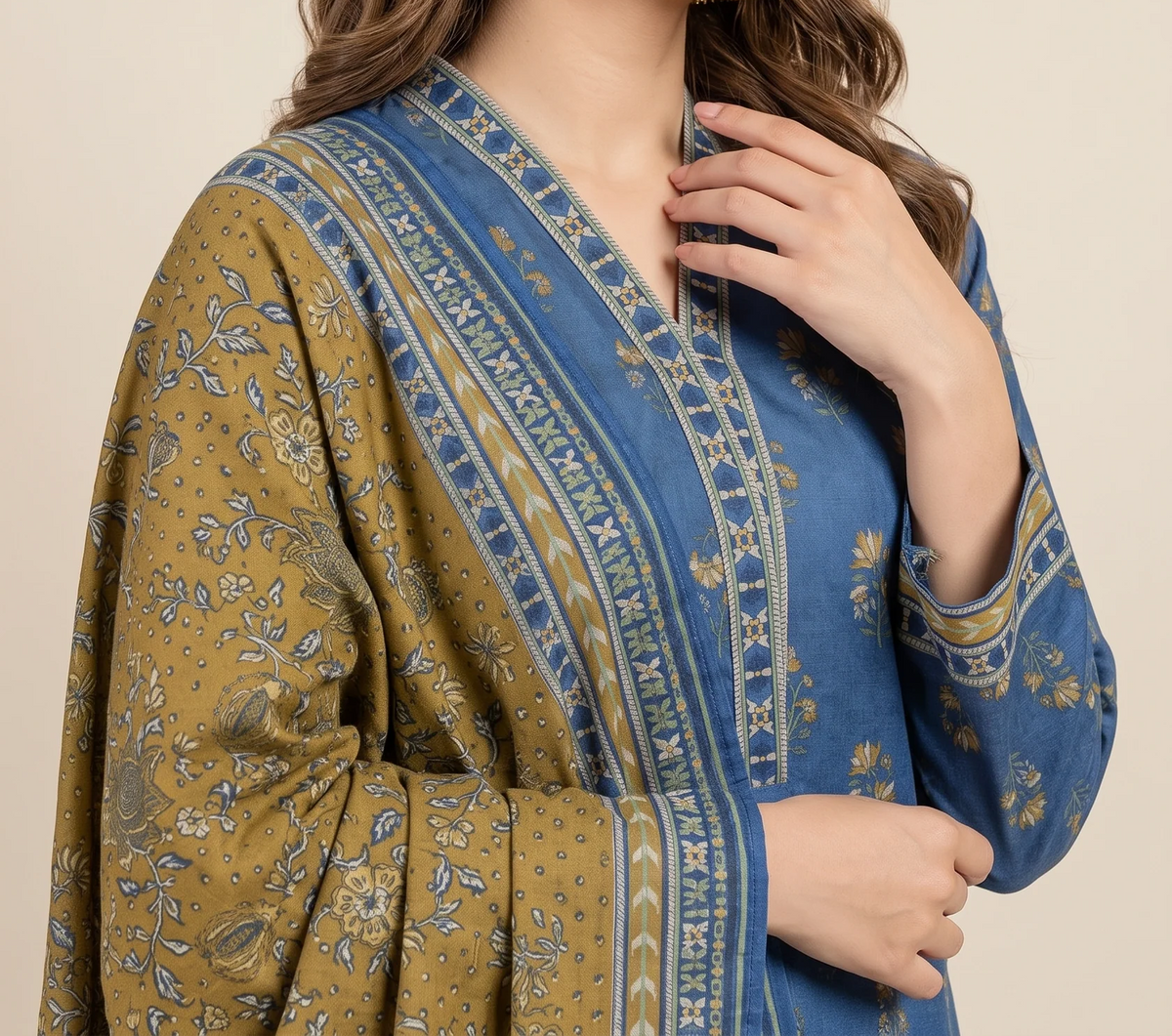 GHAZAL 3pcs Stitched Printed Khaddar [D-6271]