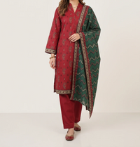 BAHAR 3pcs Stitched Printed Khaddar [D-6283]