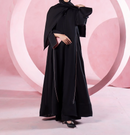 Noir Piped Flare Abaya ABL-A26-0001
