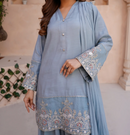 3Pc Embroidered Silk Viscose with Farshi Shalwar with Chiffon Embroidered Bordered Dupatta JASHAN-S25-0037