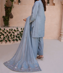 3Pc Embroidered Silk Viscose with Farshi Shalwar with Chiffon Embroidered Bordered Dupatta JASHAN-S25-0037