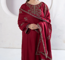 3Pc Tilla Embroidered Alpine Marina Maroon SAY-W26-0004