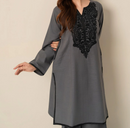 2pc Embroidered Khaddar with Farshi Shalwar Grey AML-W25-0021