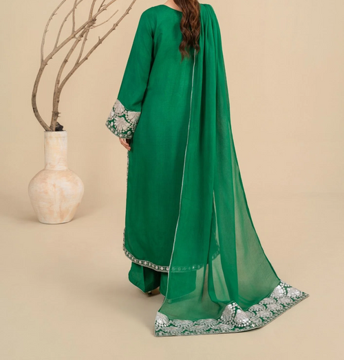 3-Piece Silk Viscose Suit with Chiffon Dupatta | BASANT-B25-0003