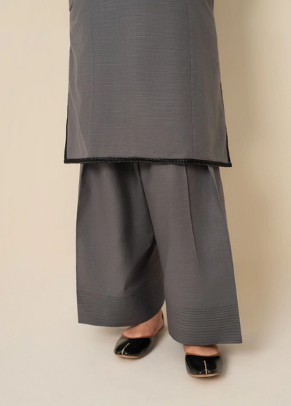 pc Embroidered Khaddar with Farshi Shalwar Grey AML-W25-0021
