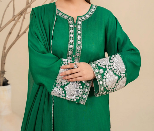 3-Piece Silk Viscose Suit with Chiffon Dupatta | BASANT-B25-0003