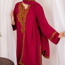 3pc Embroidered Alpine Karandi with Embroidered Border Shawl Hot Pink AML-W25-0022