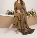 JULIAN 3pcs Stitched Velvet Leather Peach [D-5906]