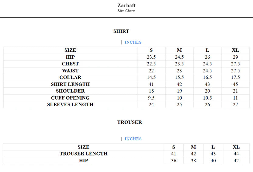 Size chart