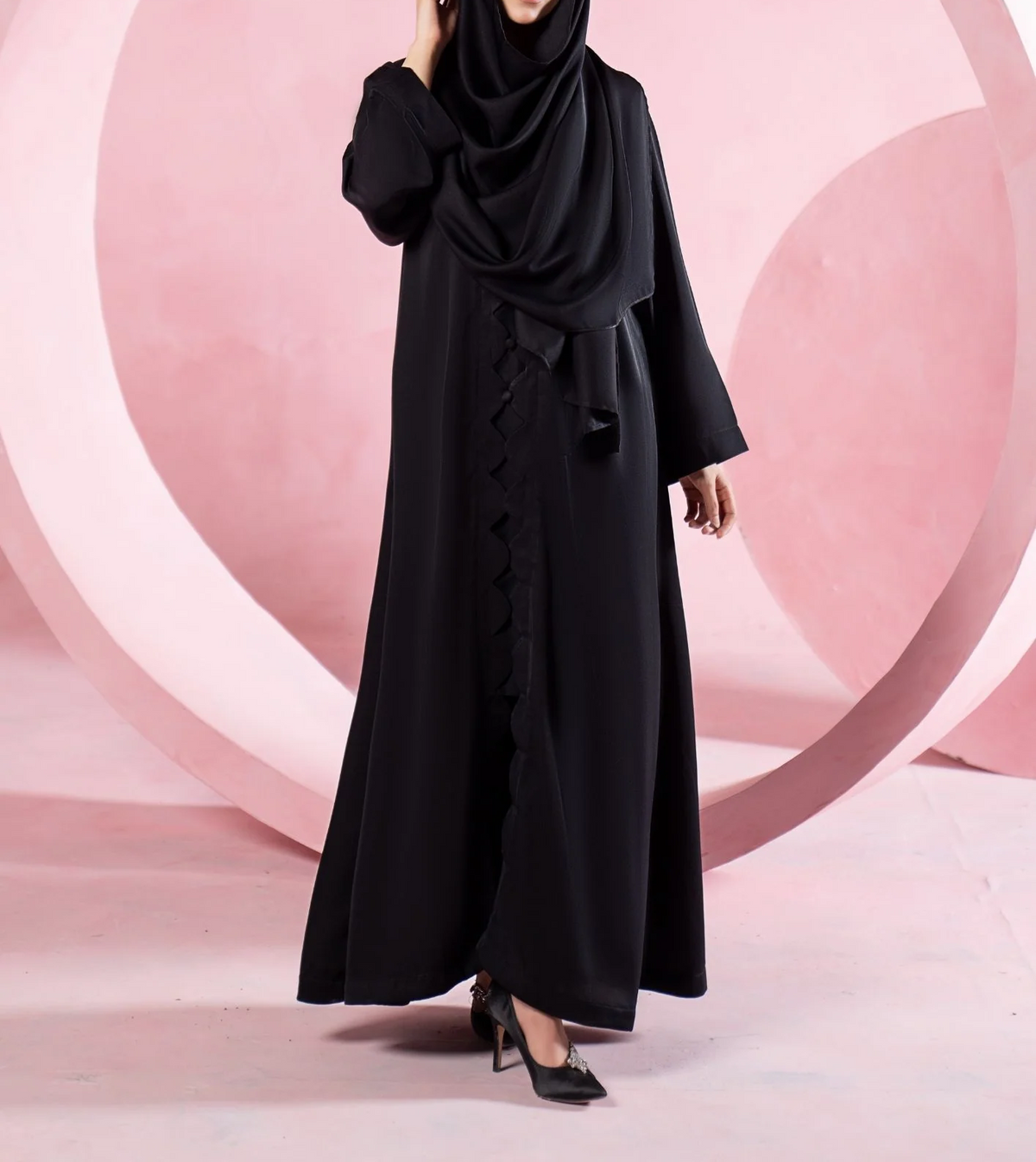 Noir Cascade Abaya ABL-A26-0006