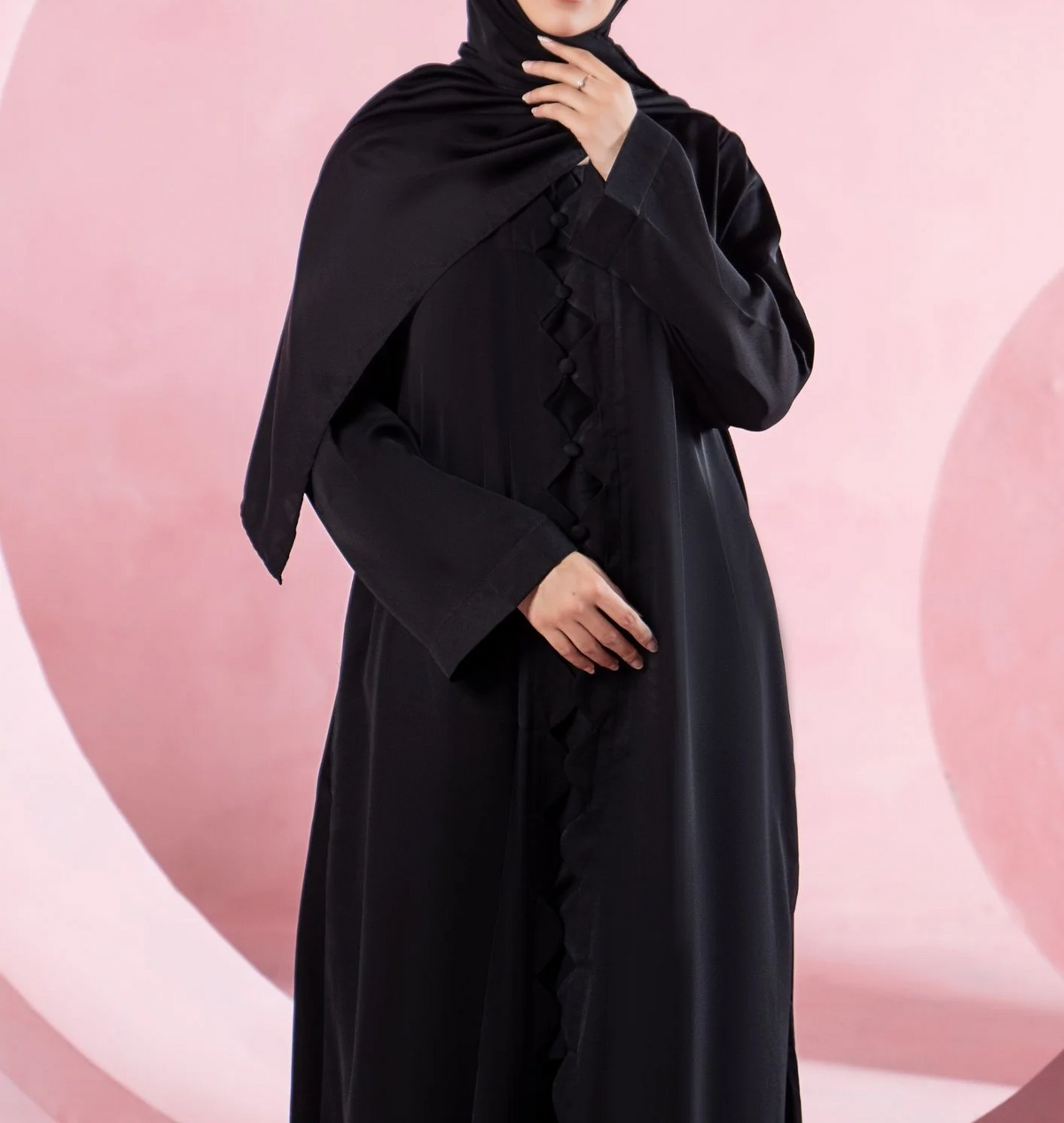 Noir Cascade Abaya ABL-A26-0006
