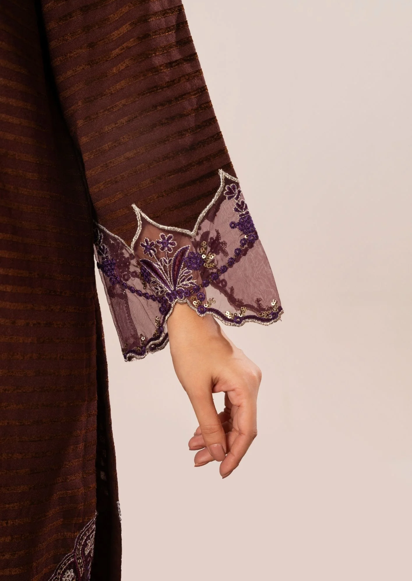 3Pc Alpine Velvet Tilla Embroidered with Velvet Shawl Teal AFP-A25-0006