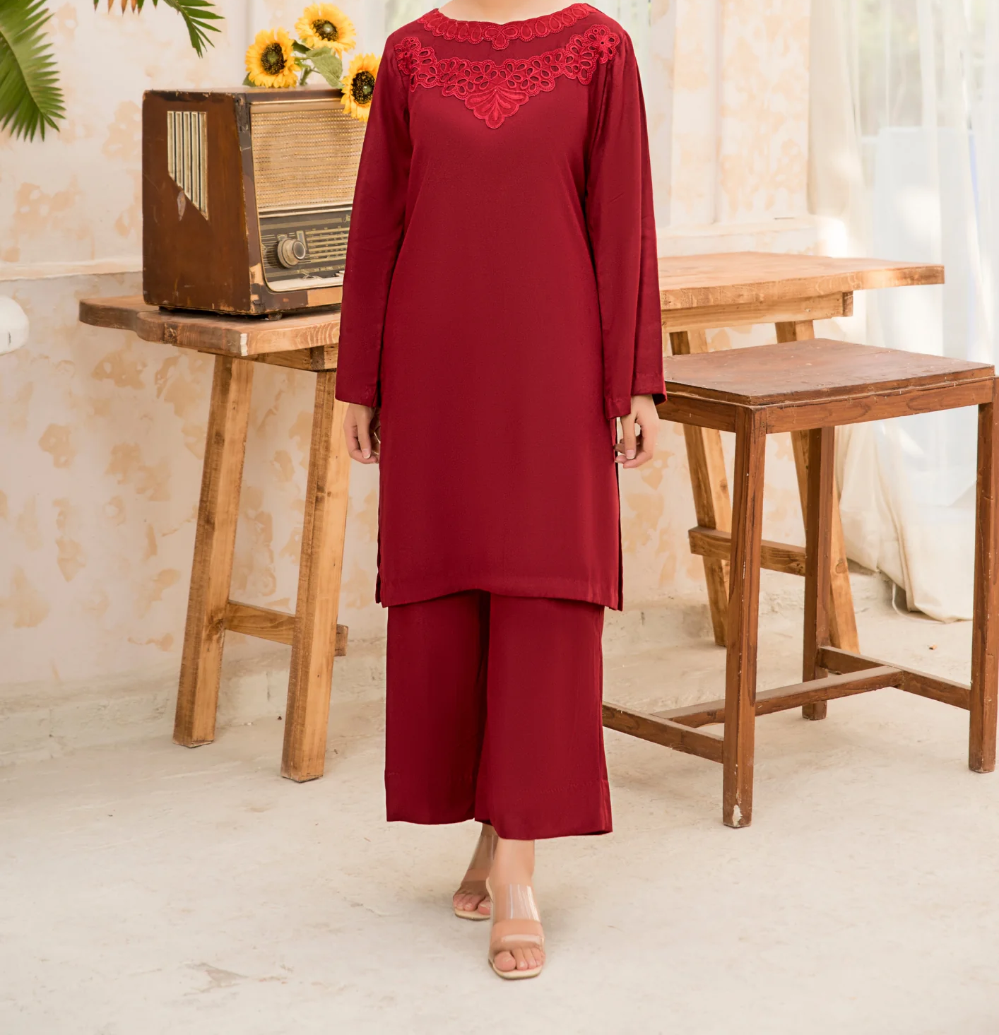 2pc Embroidered Deluxe Karandi W24-EMB-0018