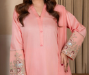 3Pc Embroidered Silk Viscose with Farshi Shalwar Peach JASHAN-J26-0007
