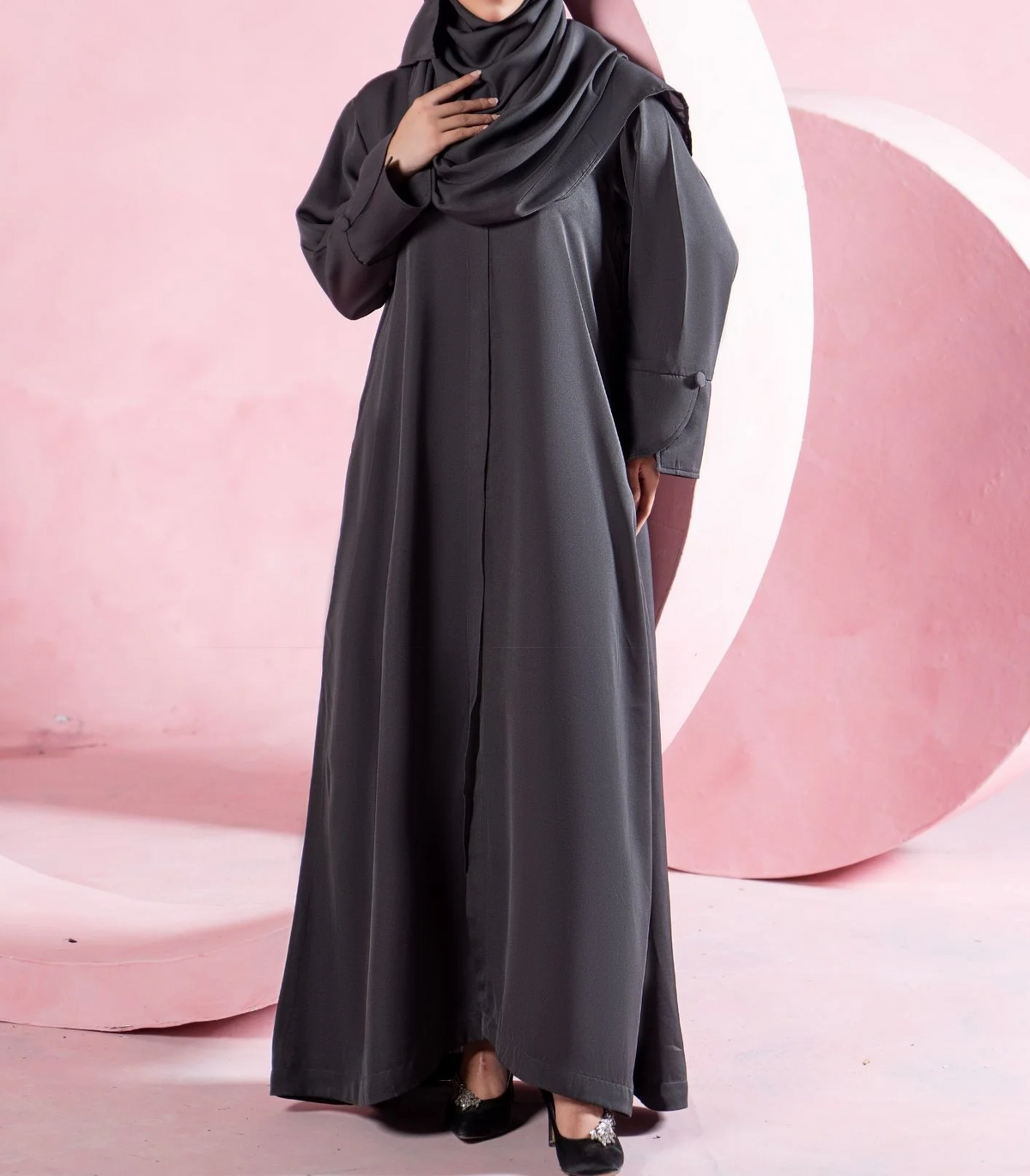 Charcoal Classic Abaya ABL-A26-0007