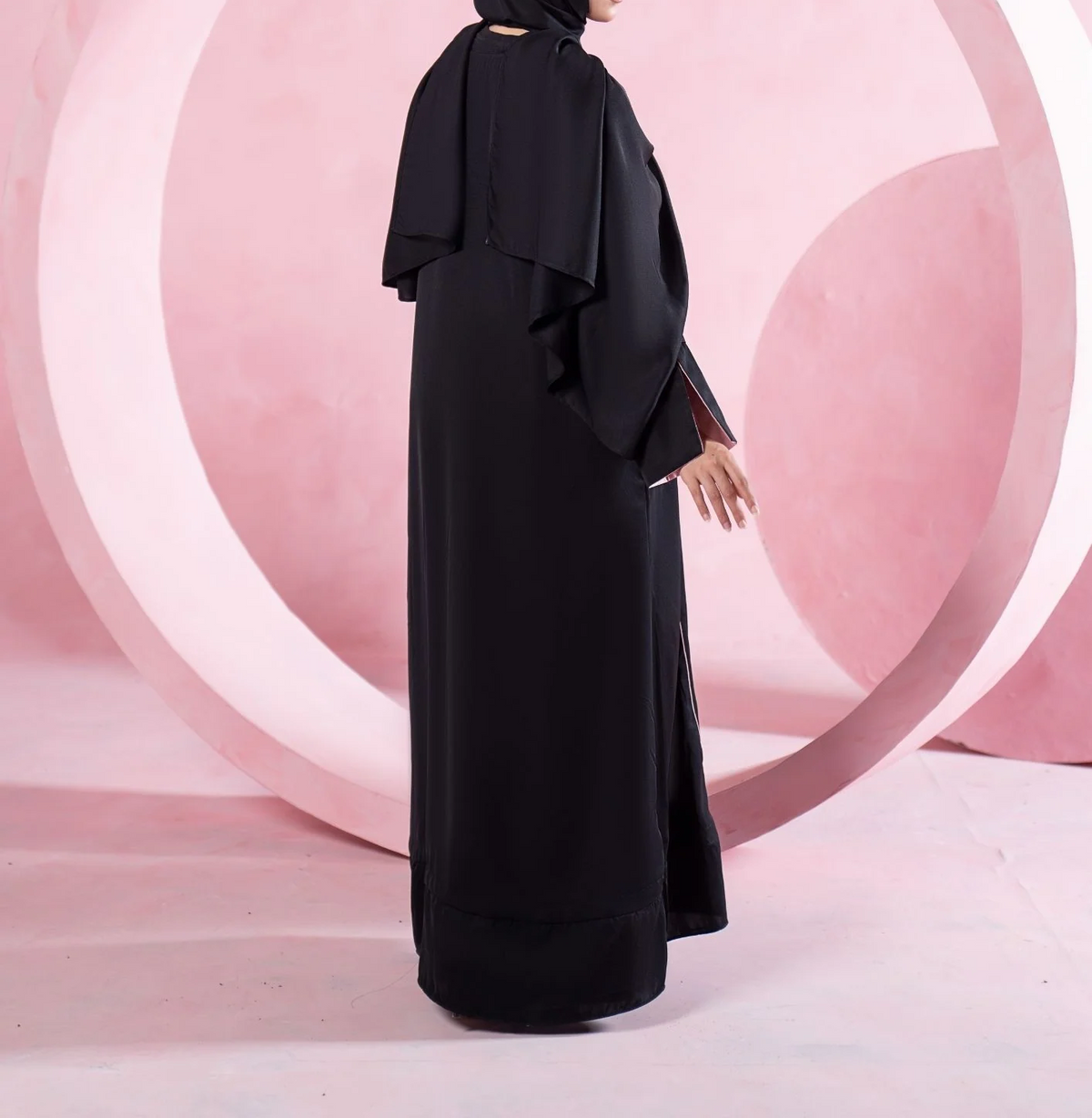 Noir Piped Flare Abaya ABL-A26-0001