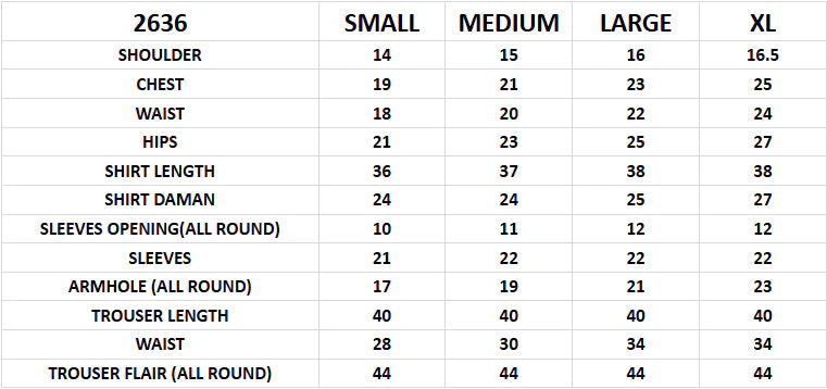 Size chart