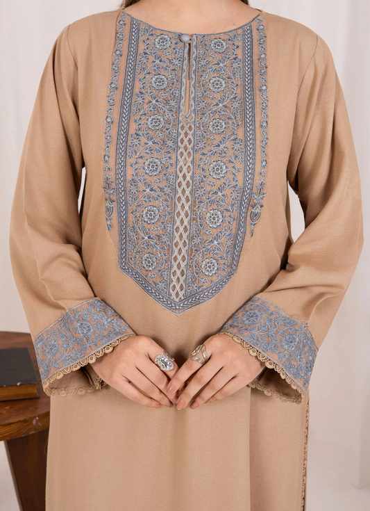 3pc Embroidered Silk Karandi with Embroidered Border Shawl Skin AML-W25-0027