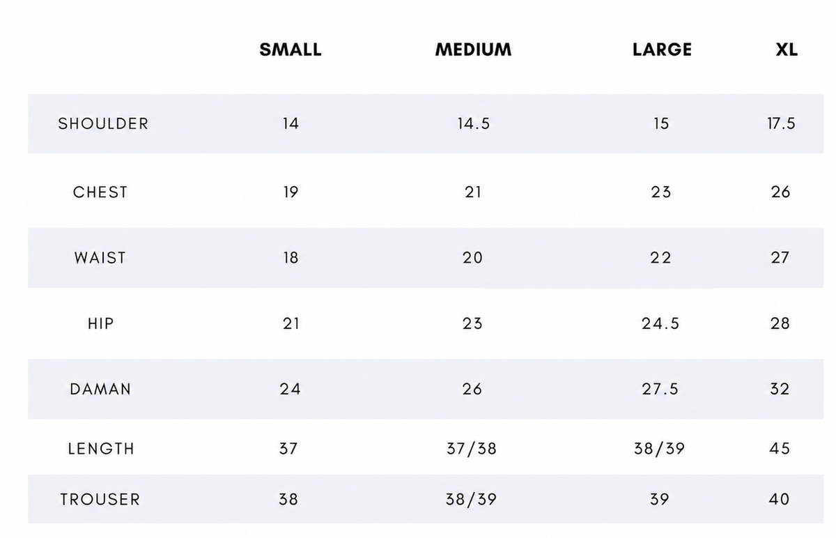 Size chart