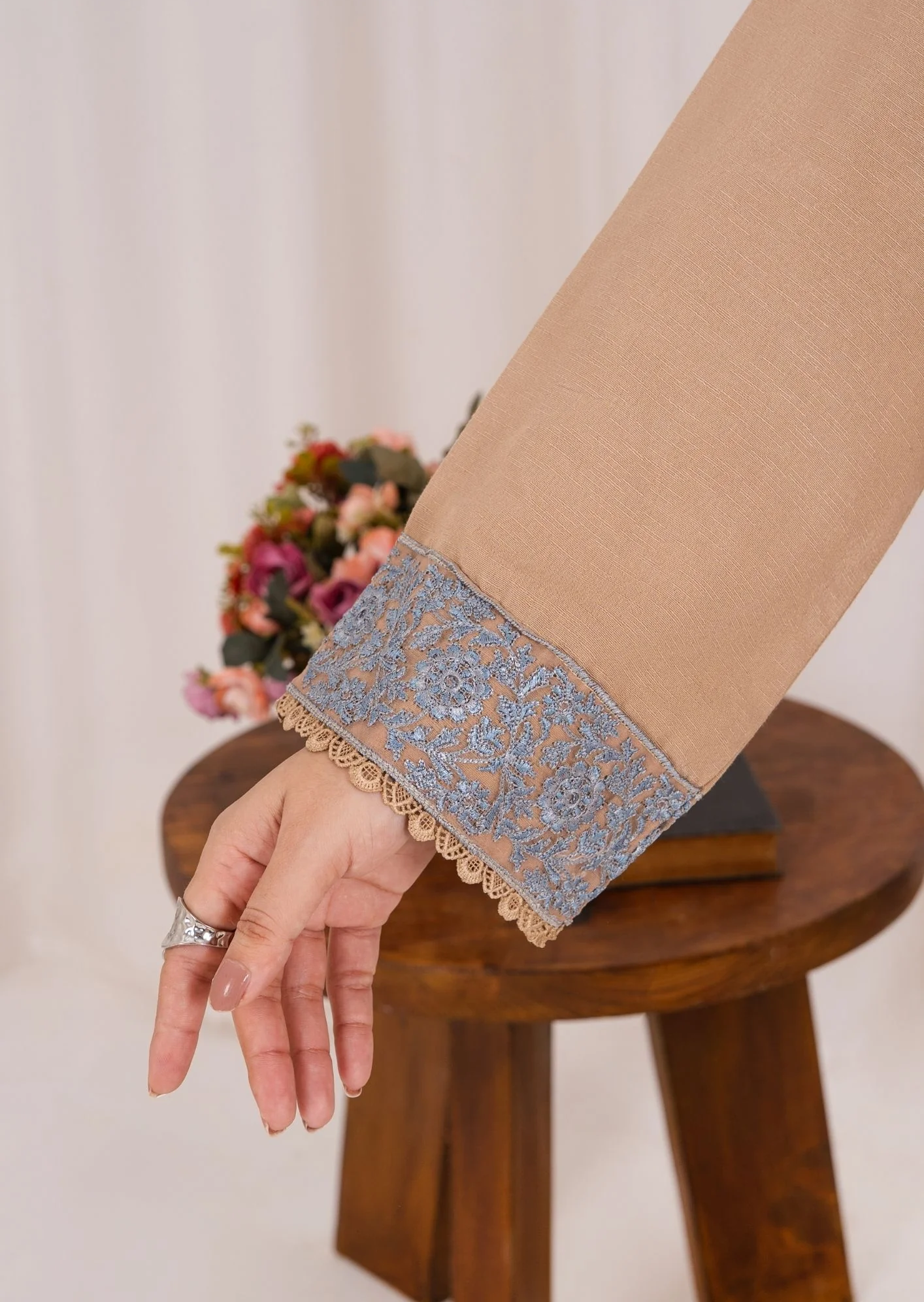 3pc Embroidered Silk Karandi with Embroidered Border Shawl Skin AML-W25-0027