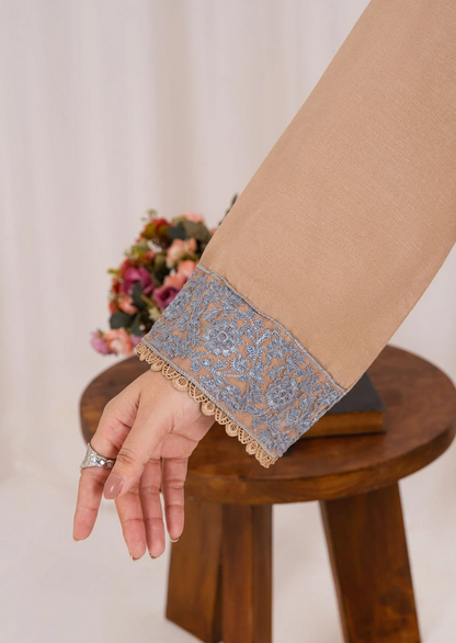 3pc Embroidered Silk Karandi with Embroidered Border Shawl Skin AML-W25-0027